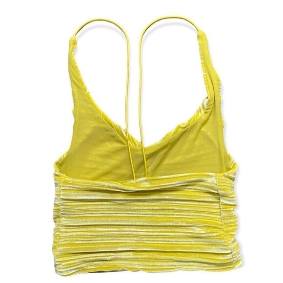 NWT Urban Outfitters Bella Crushed Velvet Cami  Yellow Green Size S Petite - Picture 5 of 10